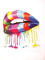 Lips Easy Iron on Sublimation Stickers Rainbow Skull Love Lips T-shirts (3 Pack)