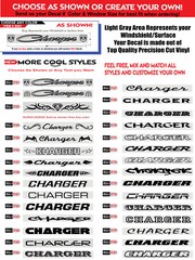 CUSTOM TEXT ” CHARGER ” RT SRT WINDSHIELD VINYL DECAL STICKER 44″w x 4″h
