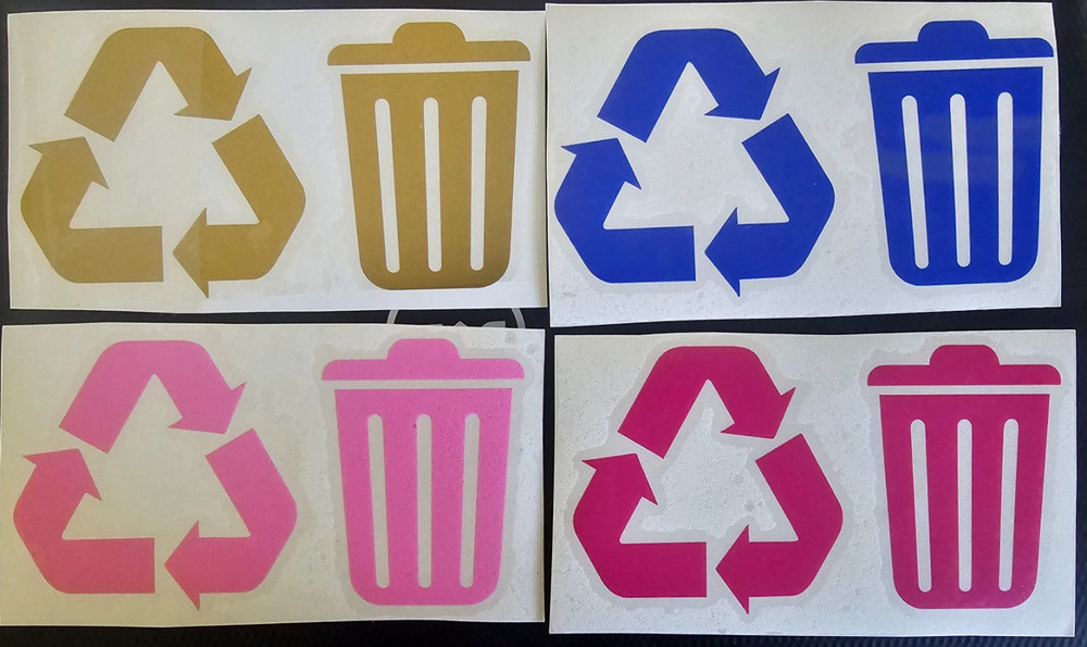 Multi Color-Trash and Recycle – sticker decals for home &office – 3 inch.