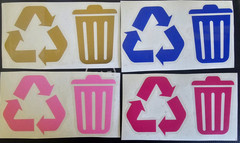 Multi Color-Trash and Recycle – sticker decals for home &office – 3 inch.