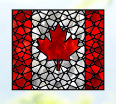 Canadian Flag WINDOW CLING Sun-catcher Size 9″ Rectangle ~ Repositionable Vinyl