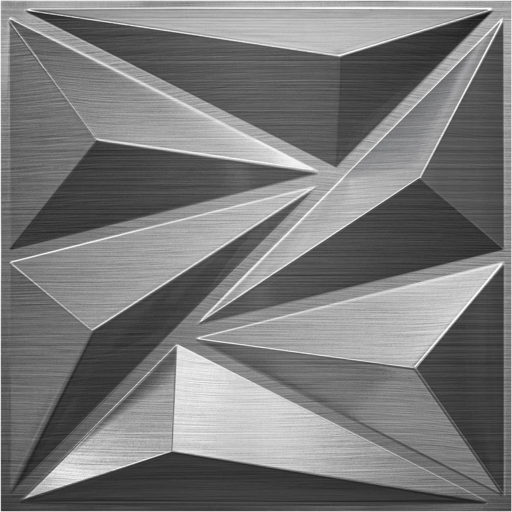 33 Pack 3D Textured Wall Panels – Brushed Silver Decor for Any Room
