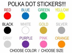 Polka Dot Stickers Vinyl Decal PICK SIZE COLOR Scrapbooking Window Wall Bumper