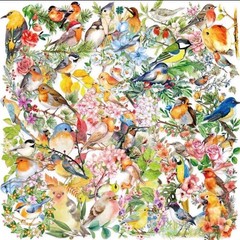 20 Pcs Multicolor Birds & Floral Decal Stickers Multiple Designs