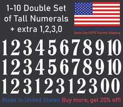 1-10 School Book Outdoor Vinyl Decal Numbers for Mailbox, Door, Address, Locker