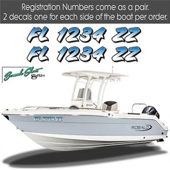 Boat Registration Numbers & Letters 2 Pack 3″ x 15″ Boat & Jetski Stickers X2GR