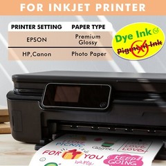 30 Sheet A-SUB Printable Vinyl Clear Sticker Paper for Inkjet Printer Waterproof