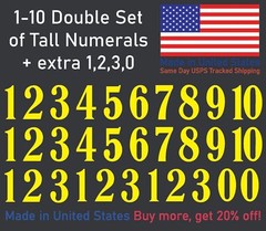 1-10 School Book Outdoor Vinyl Decal Numbers for Mailbox, Door, Address, Locker
