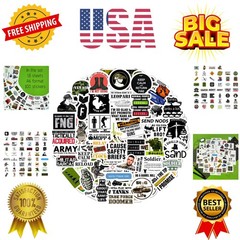 100Pcs Funny Army Stickers and Decals — Small Vinyl Military Stickers and Dec…