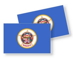 Minnesota State Flag – Set of 4 Vinyl Sticker / Adhesive Decals Various Sizes