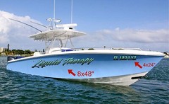 Boat Name Decal 6×36″ / Custom Hull Graphic / Premium Marine Vinyl Lettering GRB