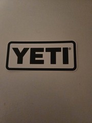 Yeti Decal Sticker 4″x1.75″ Black and White Rectangle with Rounded Edges
