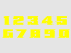 Adesivo numero giallo fluo racing campionato gara moto scooter quad cross motard