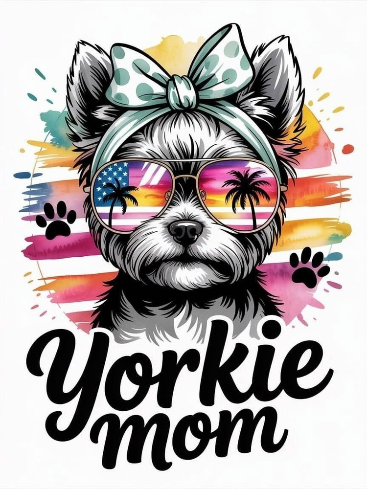 Yorkie Mom Sticker Decal Laptop Wall Mirror Cup Tumblr Locker Bin