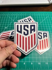 USMNT Soccer Shield/Crest – Laminated Vinyl Sticker – 4″x3″ USA