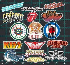 15 Classic 70s Rock Band Sticker Pack – Clear, Holographic, or White – Kiss