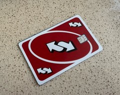 Red Reverse/Draw 4 Card Credit Card SMART Sticker Skin Decal – debit card Wrap