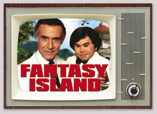 FANTASY ISLAND *NEW* Glossy Rectangle Sticker Measures 5.25″ x 3.74″