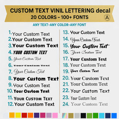 Custom Text Vinyl Lettering Sticker Decal Personalized -ANY TEXT – ANY NAME-