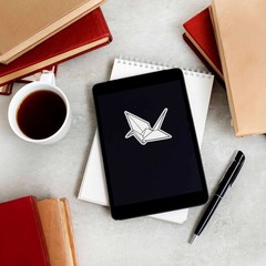 Origami Paper Crane Sticker – Cute Aesthetic Decal for Laptop & Water Bottle