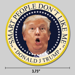 Anti-Trump “Smart People” Sticker Presidential Seal 3.75″ Vinyl Decal