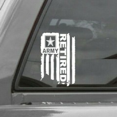 DISTRESSED UNITED STATES ARMY FLAG RETIRED VINYL DECAL STICKER U.S. ARMY