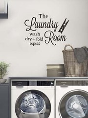 Slogan Graphic Wall Sticker Laundry Room Art Wall Stickers Vinyl Removable