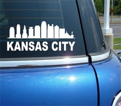 KANSAS CITY MISSOURI CITY SKYLINE CITYSCAPE CAR WALL DECAL BUMPER STICKER