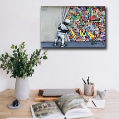 Banksy Canvas Wall Art Pop Street Graffiti Wall Art Decor Cool Poster Paintin…
