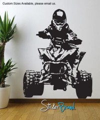 Racing Quad Bike Wall Decal. 4 Wheeler. Xtreme Sports. #JH241