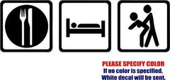 EAT SLEEP SEX Vinyl Decal Sticker Car Truck window Bumper Various Sizes