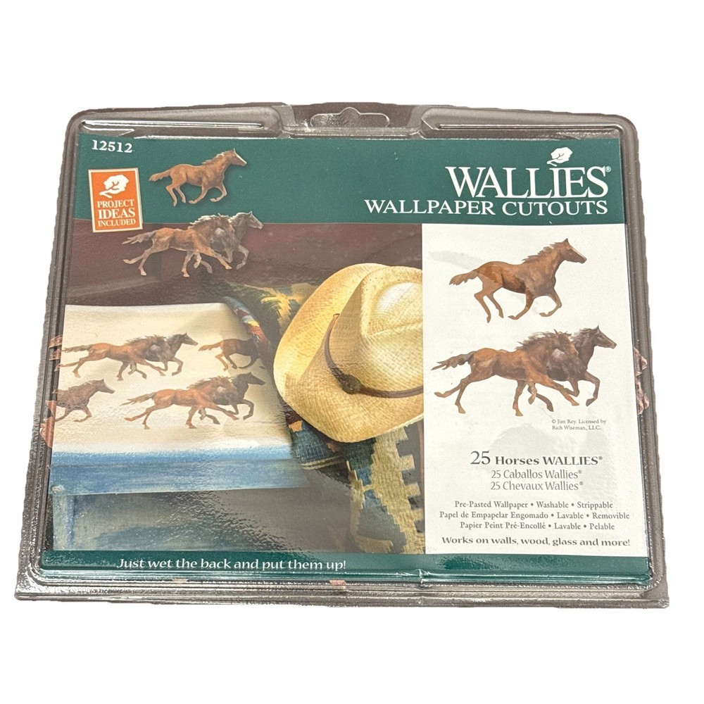 New Wallies Horse Pre Pasted Wallpaper Paper Cutouts 25 Count Removable 12512