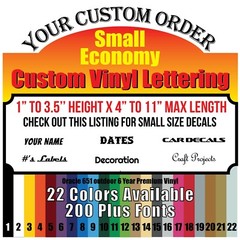 Small Custom Vinyl Text/Lettering Decal personalized window Car Name van