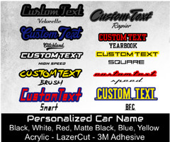 Custom Acrylic Lazer Cut MULTI COLOR Car Emblem Badge Customized Text Names LOGO