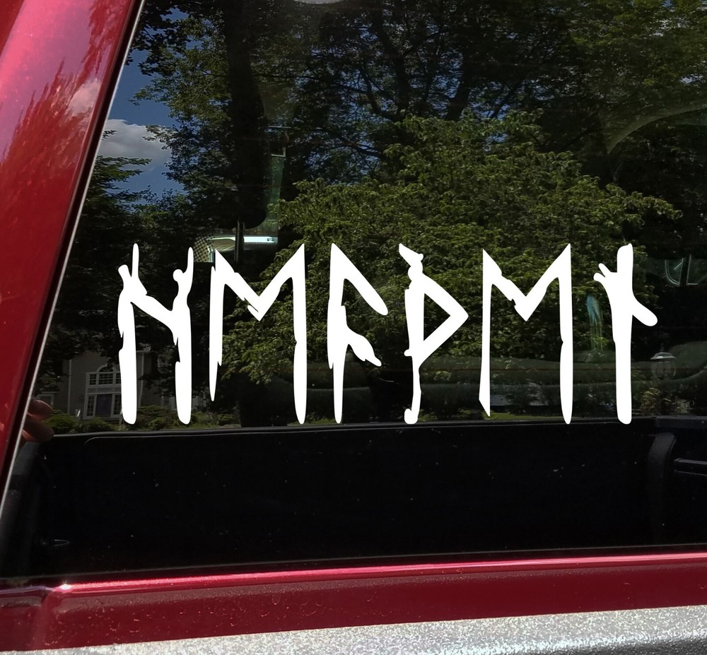 Heathen in Norse Runes Vinyl Decal V2 – Viking Elder Futhark – Die Cut Sticker