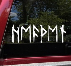 Heathen in Norse Runes Vinyl Decal V2 – Viking Elder Futhark – Die Cut Sticker