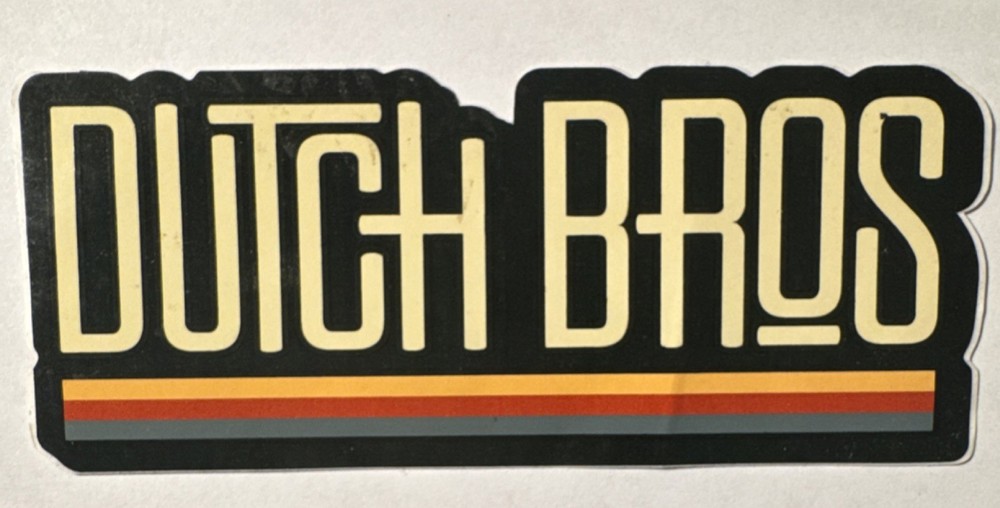 Dutch Bros Vinyl Logo Sticker Black Yellow Orange Red Gray for Adults Teens