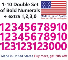 1-10 Bolston Bold Outdoor Vinyl Decal Numbers for Mailbox, Door, Address, Locker