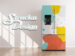 Abstract Pop Art Colorful Paint Splash Fridge Freezer Wrap Side Door Vinyl Decal