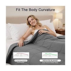 Weighted Blanket for Adults – 15lbs 48″x72″ Cooling Heavy Blank… USA FAST SHIP