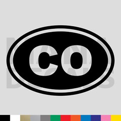 Colorado CO State Oval Vinyl Die Cut Decal Sticker