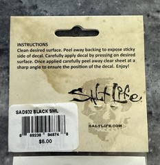 Salt Life Vinyl Decal Sticker UV Rated for Car Boat Window Black Ocean