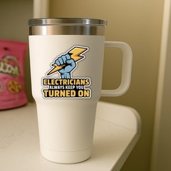 4PCS Electricians Always Keep You Turned On Stickers – Funny Lineman Work Decals