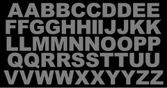 A B C Lettering Alphabet Die Cut Vinyl Decals Waterproof Many Colors and Sizes