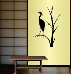 Vinyl Decal Heron Bird Sitting on Tree Branch Nature Any Room Wall Sticker 1345
