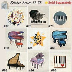 Vintage Style Sheet Music Vinyl Sticker Piano 2in No83