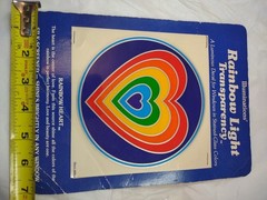 Illuminations Transparent Rainbow Heart Window Decal Multicolor Vintage