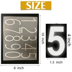 Reflective Custom Mailbox Numbers Vinyl Decals Stickers Waterproof 4 inch 3 inch