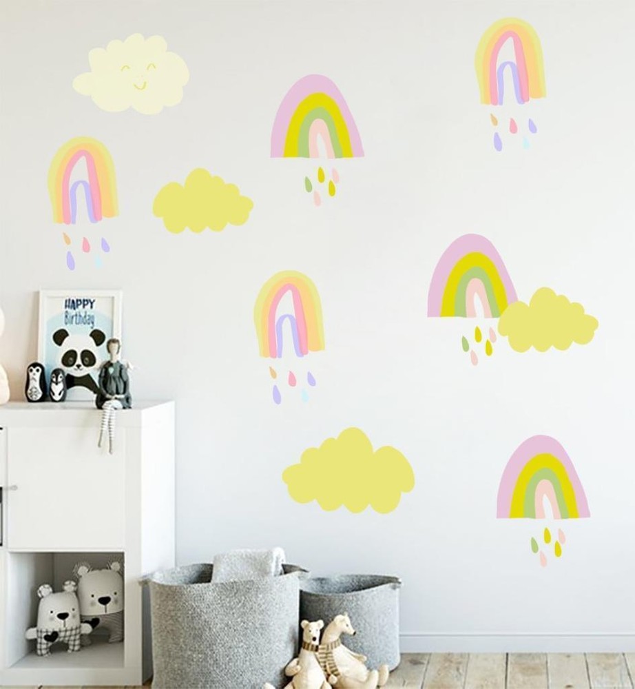 Water Color Rainbows Wall Stickers Set Decal Mural Nursery Bedroom WC262