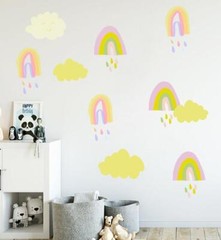 Water Color Rainbows Wall Stickers Set Decal Mural Nursery Bedroom WC262